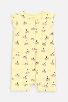 Хлопковый детский комбинезон Coccodrillo, желтый