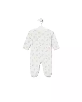 Хлопковый детский комбинезон-перекресток с мишками и звездами Tous, серый