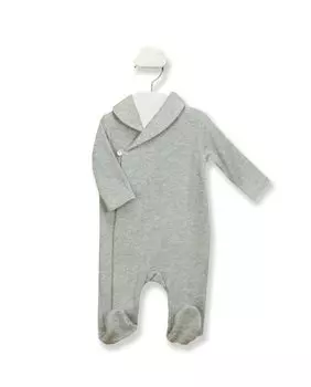 Хлопковый детский комбинезон с разрезом по бокам BABID, серый