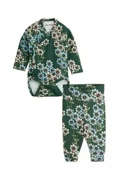 Хлопковый детский комплект Daisys Mini Rodini, зеленый