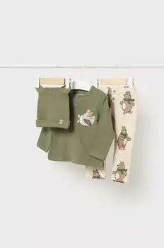 Хлопковый детский комплект Mayoral, зеленый