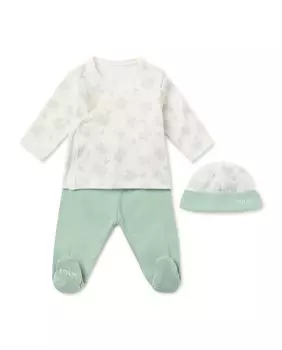 Хлопковый детский комплект с мишками и звездочками Tous, зеленый