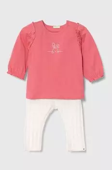 Хлопковый детский комплект United Colors of Benetton, розовый