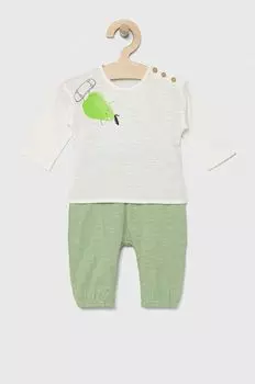 Хлопковый детский комплект United Colors of Benetton, зеленый