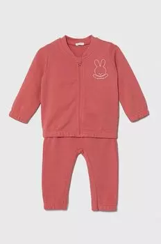 Хлопковый детский спортивный костюм United Colors of Benetton, фиолетовый