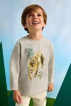 Хлопковый длинный рукав детский Mayoral, бежевый