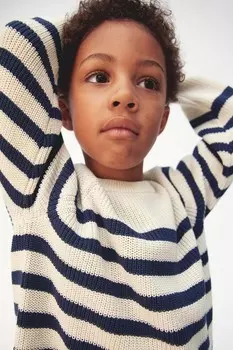 Хлопковый джемпер H&M, бежевый