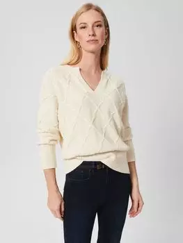 Хлопковый джемпер Hobbs Cianna, цвет слоновой кости