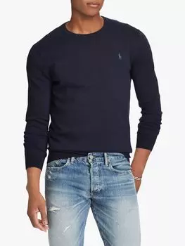 Хлопковый джемпер Polo Ralph Lauren Pima, темно-синий Hunter