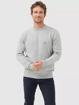 Хлопковый джемпер с круглым вырезом Rodd & Gunn, мрамор