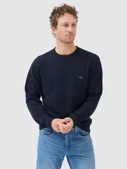 Хлопковый джемпер с круглым вырезом Rodd & Gunn, полночь