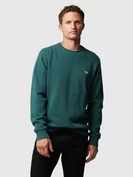 Хлопковый джемпер с круглым вырезом Rodd & Gunn, эвергрин