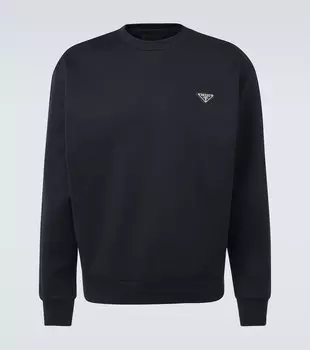 Хлопковый джерси свитшот Prada, синий