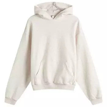 Хлопковый флисовый худи-пуловер Skims, цвет oatmeal heather