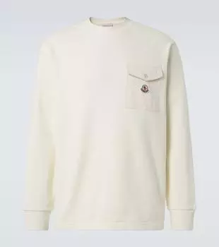 Хлопковый флисовый свитшот Moncler, Silk White