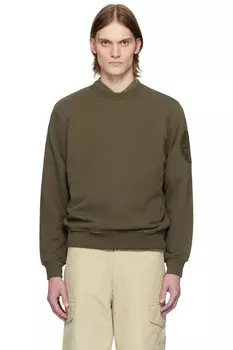 Хлопковый флисовый свитшот Stone Island, зеленый