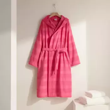 Хлопковый халат 300 гр/м2 Striped Basics El Corte Ingls, фуксия