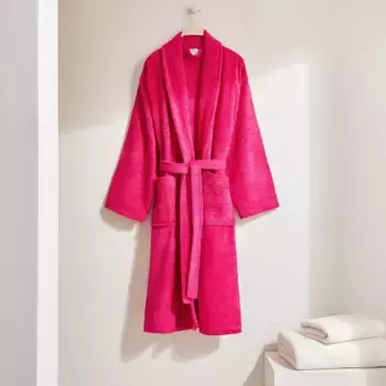 Хлопковый халат 380 гр/м2 Zafiro Basics El Corte Ingls, фуксия розовая
