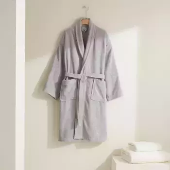 Хлопковый халат 380 гр/м2 Zafiro Basics El Corte Ingls, серый