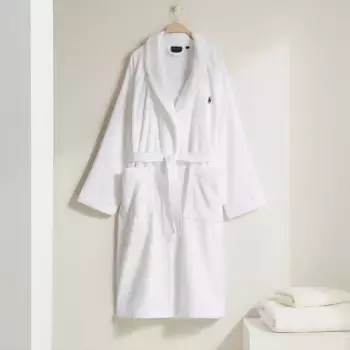 Хлопковый халат 450 гр/м2 Polo Player 24 Ralph Lauren Home, белый