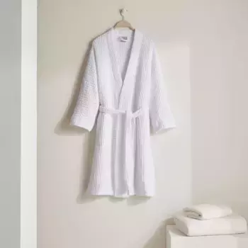 Хлопковый халат 600 гр/м2 Вафельный 22 El Corte Ingls, белый