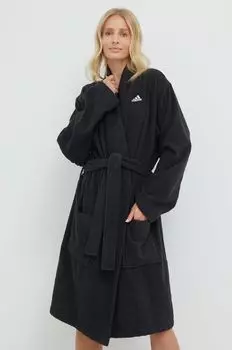 Хлопковый халат adidas Performance, черный