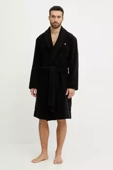 Хлопковый халат Calvin Klein Underwear, черный