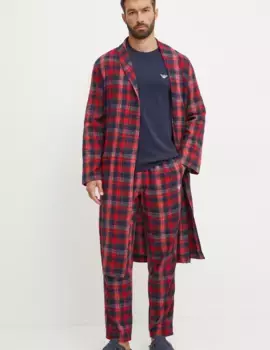 Хлопковый халат Emporio Armani Underwear, красный