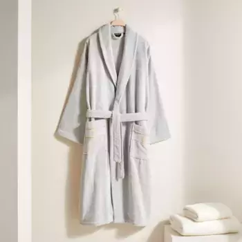 Хлопковый халат New Roberto Cavalli золотого цвета, серый