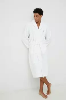 Хлопковый халат Polo Ralph Lauren, белый