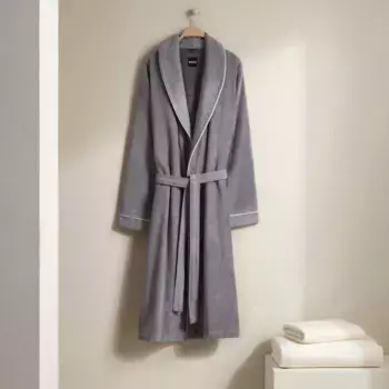 Хлопковый халат-смокинг 420 гр/м2 Lord Hugo Boss, серый