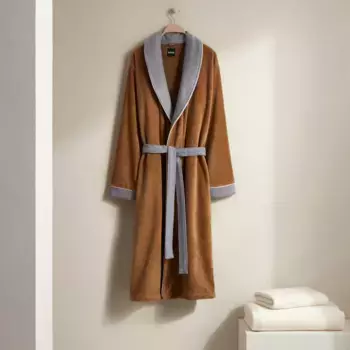 Хлопковый халат-смокинг 420 гр/м2 Lord Hugo Boss, верблюд