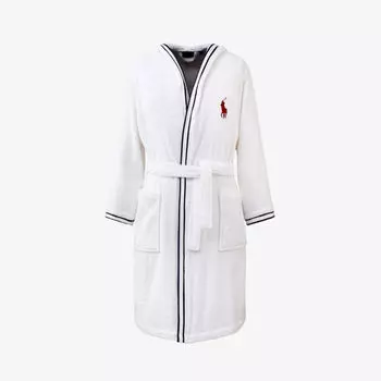 Хлопковый халат в полоску rylan Ralph Lauren Home, синий