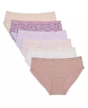 Хлопковый хипстерский комплект для больших девочек, 6 шт. Calvin Klein, мультиколор