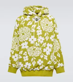 Хлопковый худи с капюшоном Prada, Felce