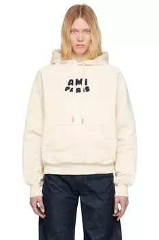 Хлопковый худи с нашивкой 'ami paris' Ami Paris, белый