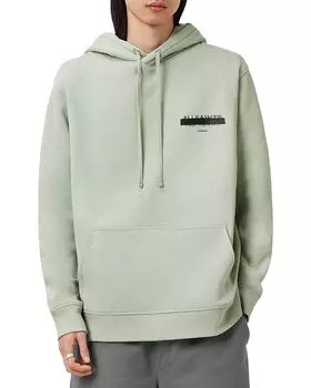 Хлопковый худи свободного кроя Redact ALLSAINTS, зеленый