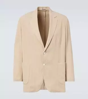 Хлопковый и шерстяной габардиновый блейзер Auralee, Light Khaki