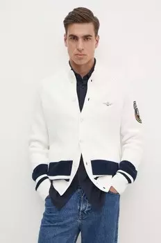 Хлопковый кардиган Aeronautica Militare, белый