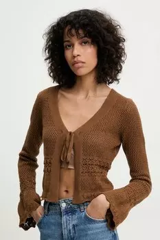 Хлопковый кардиган Answear.Lab, коричневый