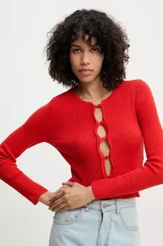 Хлопковый кардиган Answear.Lab, красный