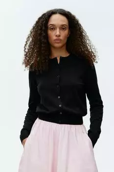 Хлопковый кардиган Arket, черный