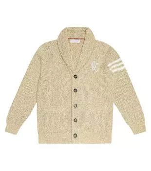 Хлопковый кардиган Brunello Cucinelli, желтый