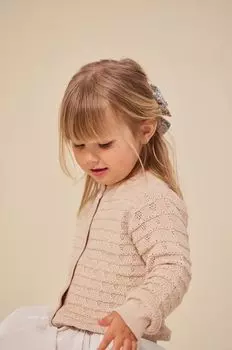 Хлопковый кардиган для мальчика Konges Sljd, бежевый