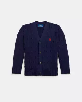 Хлопковый кардиган для мальчика темно-синего цвета Polo Ralph Lauren, темно-синий