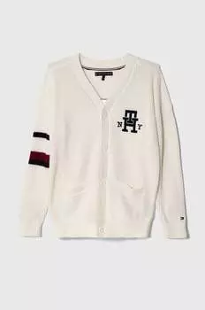 Хлопковый кардиган для мальчика Tommy Hilfiger, белый