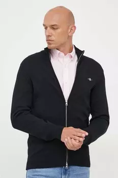 Хлопковый кардиган Gant, черный