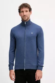 Хлопковый кардиган Gant, темно-синий