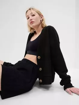 Хлопковый кардиган Gap, черный
