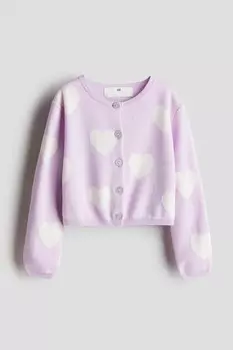 Хлопковый кардиган H&M, фиолетовый